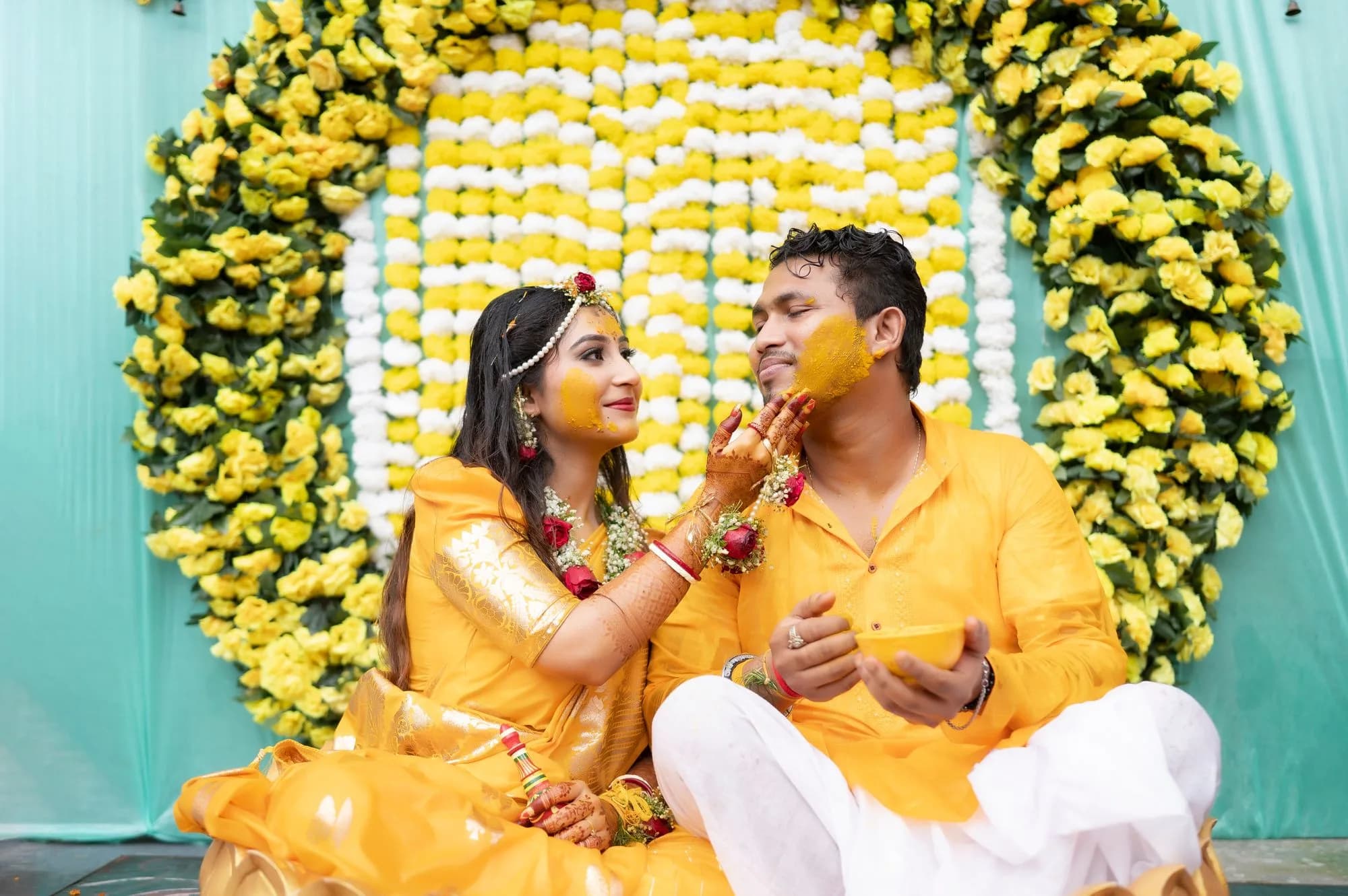 The haldi, first thing in the morning